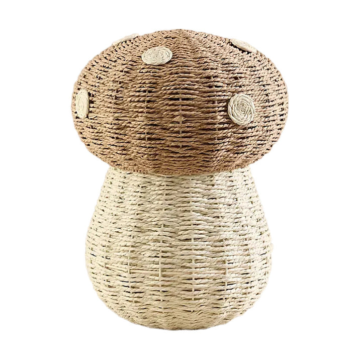 Playful storage basket in mushroom design