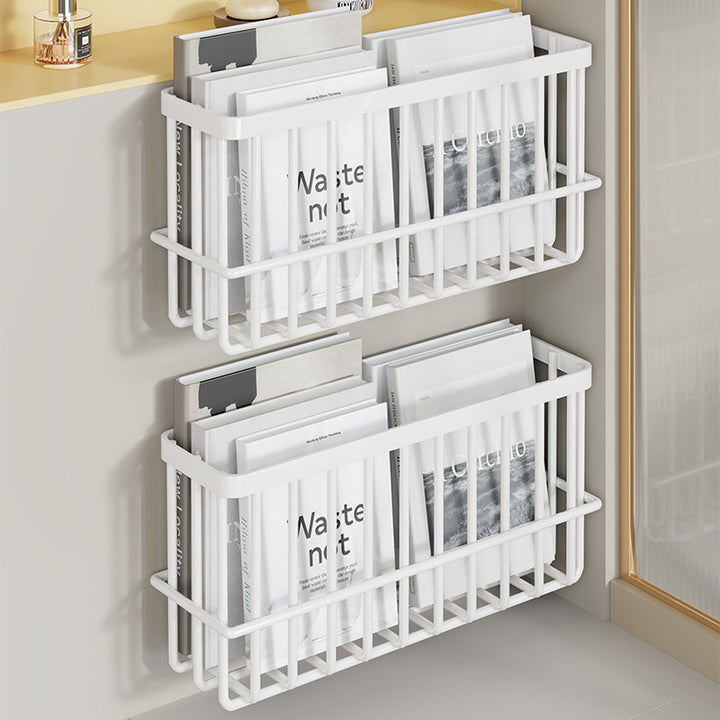 Slim Modular Wall-Mounted Rust-Resistant Metal Magazine and Document Basket