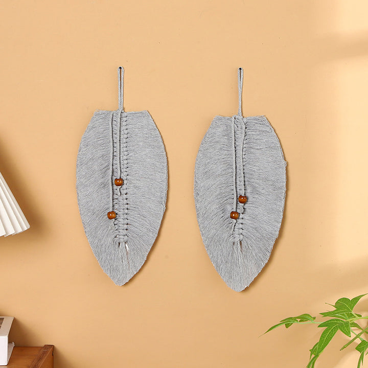 Leaf-Shaped Macrame Wall Art
