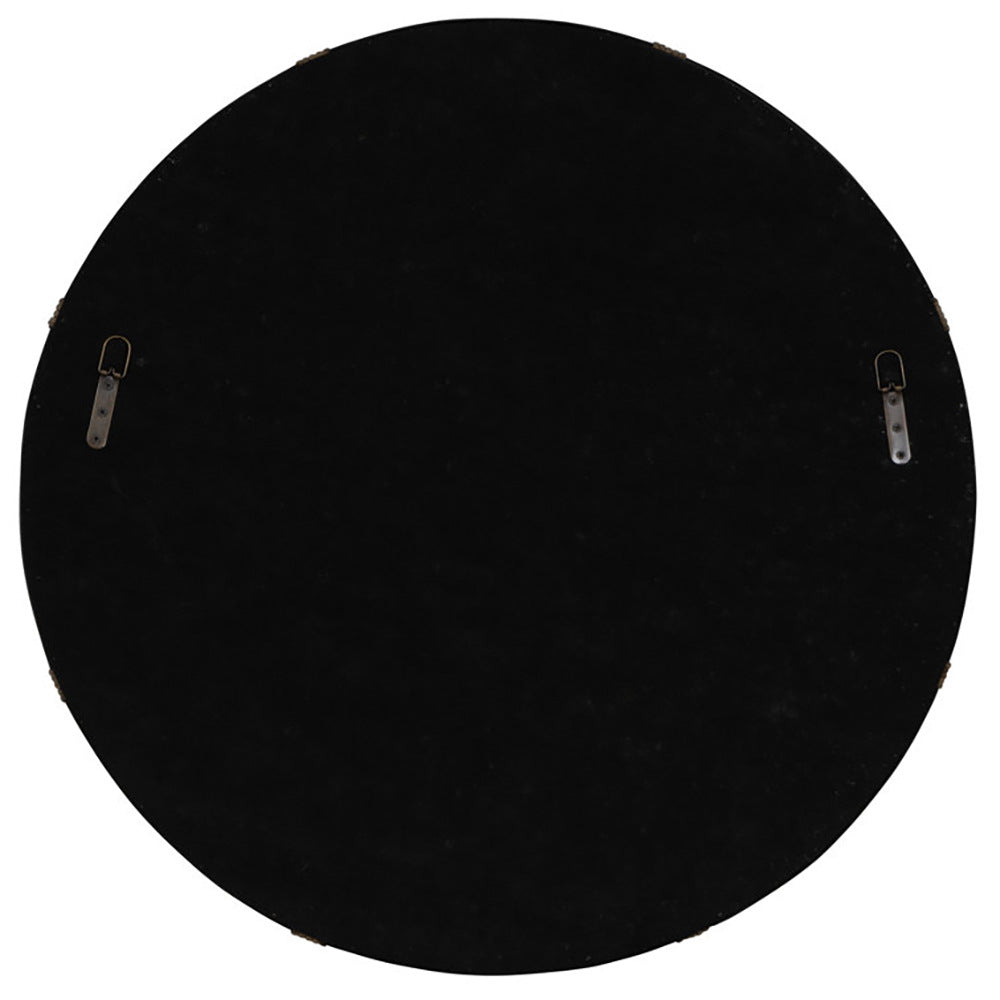 Round Decorative Wall Mirror With Braided Edge