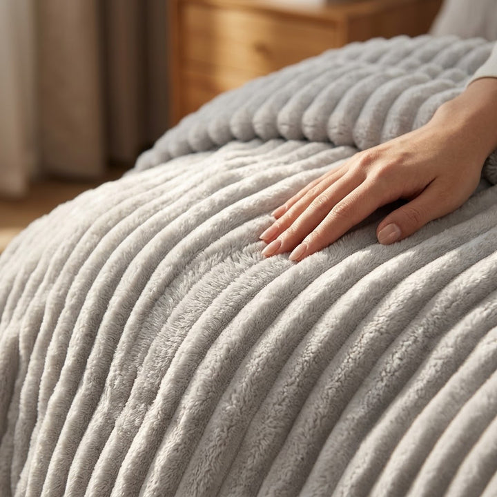 Ribbed Plush Throw Blanket