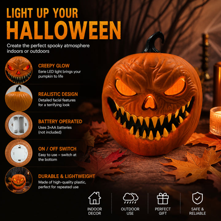Creepy animated LED pumpkin with carving