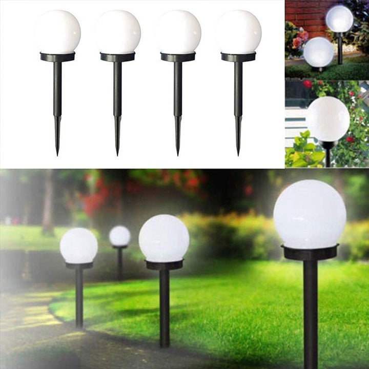 Outdoor Solar-Powered Frosted Globe Garden Stake Lights