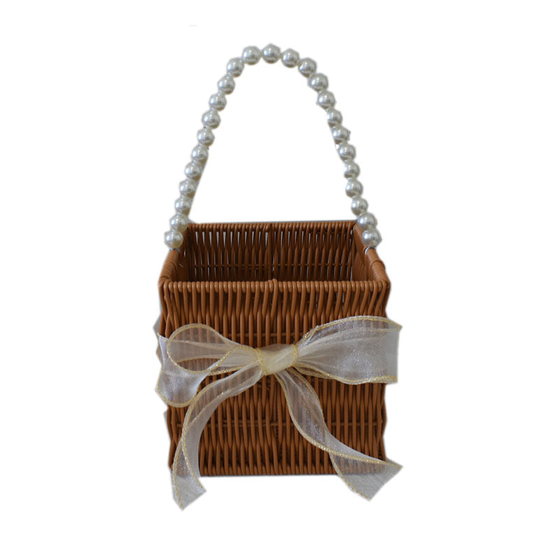 Elegant Handcrafted Rattan Tote Basket