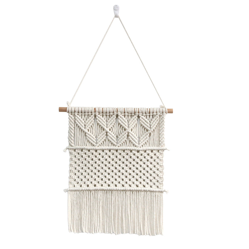 Handwoven macrame wall hanging in boho style