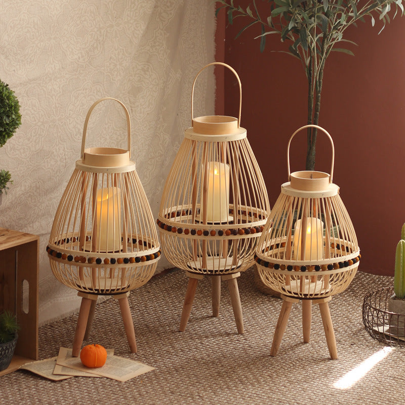 Handcrafted lantern made from natural materials