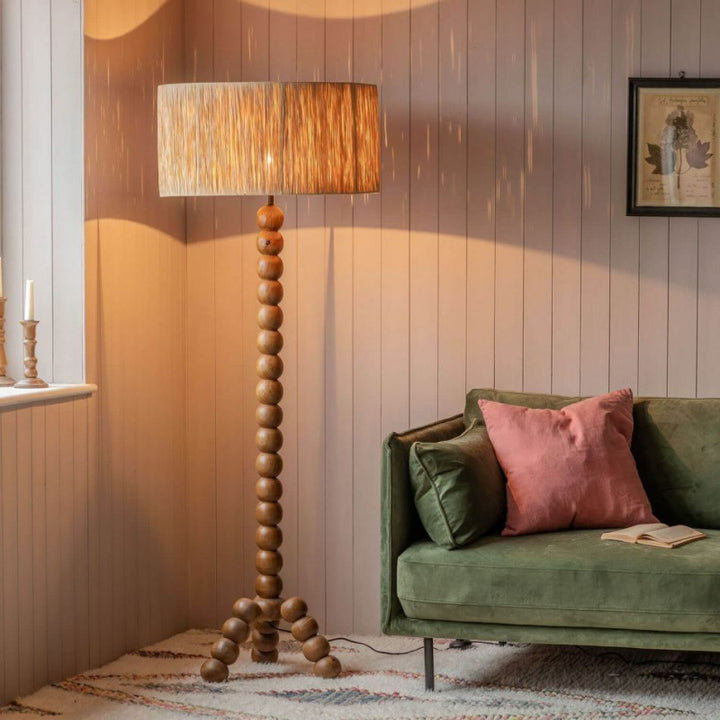 Decorative wooden floor lamp