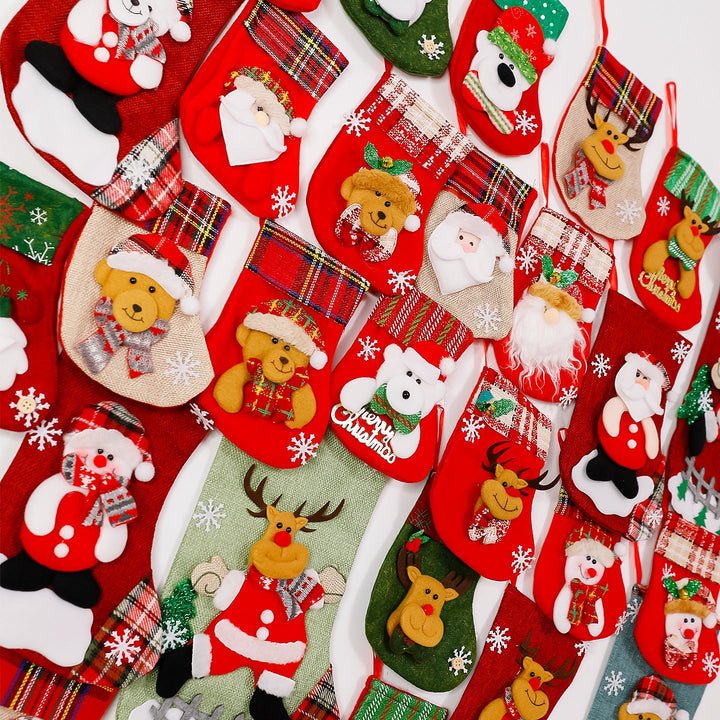 Festive Christmas stocking with reindeer motif