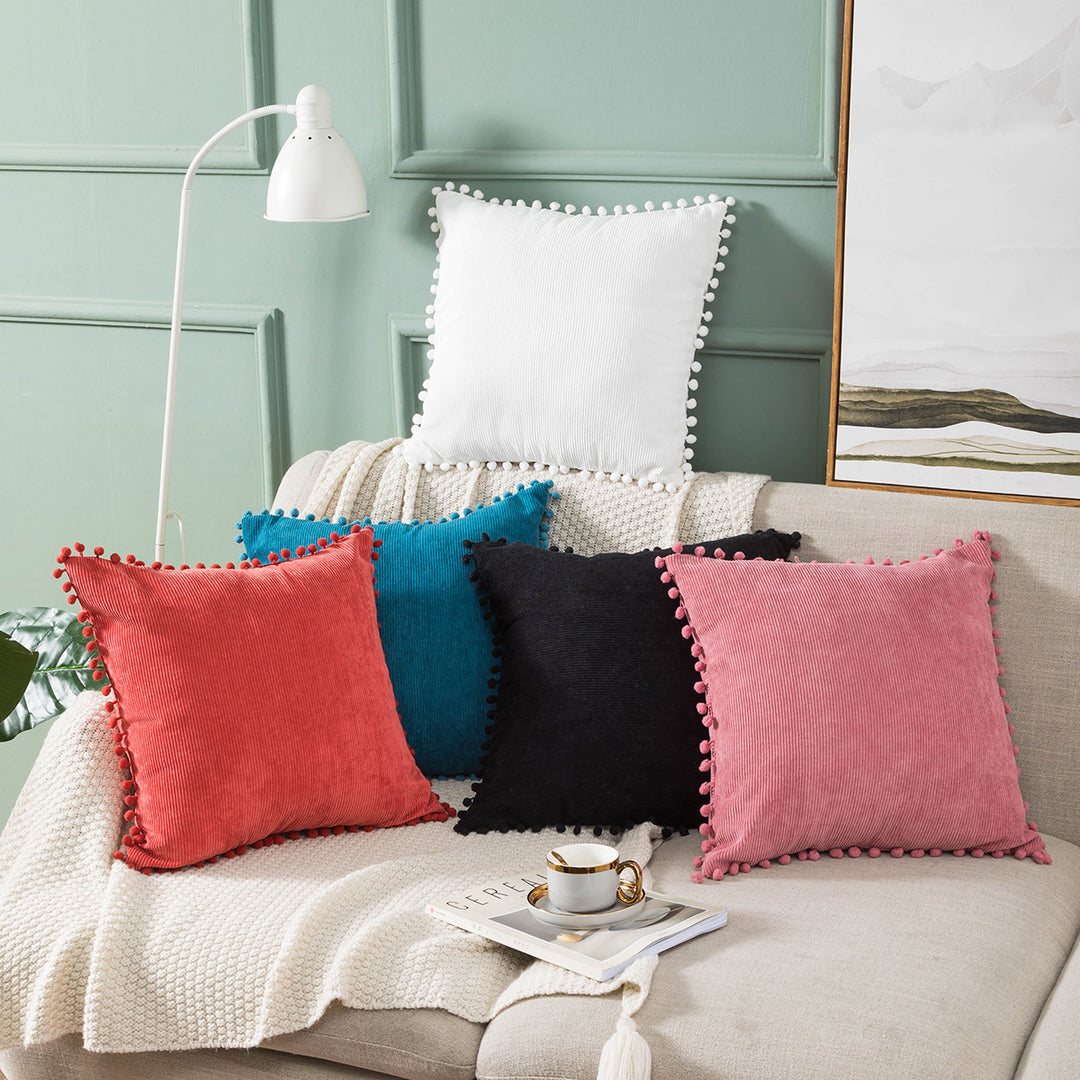 Textured Corduroy Decorative Throw Pillow