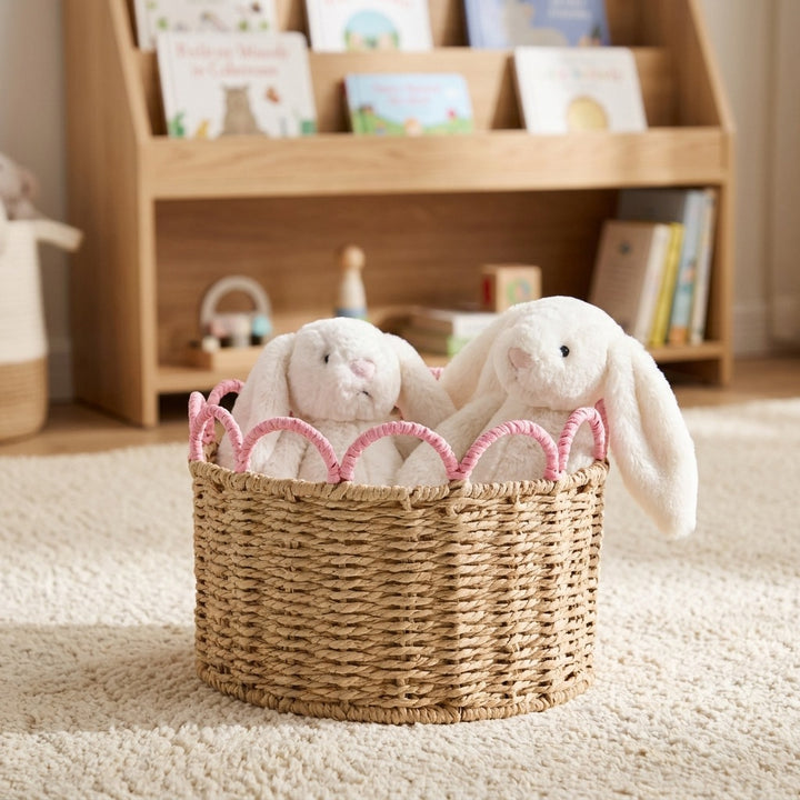 Decorative storage basket with wave pattern