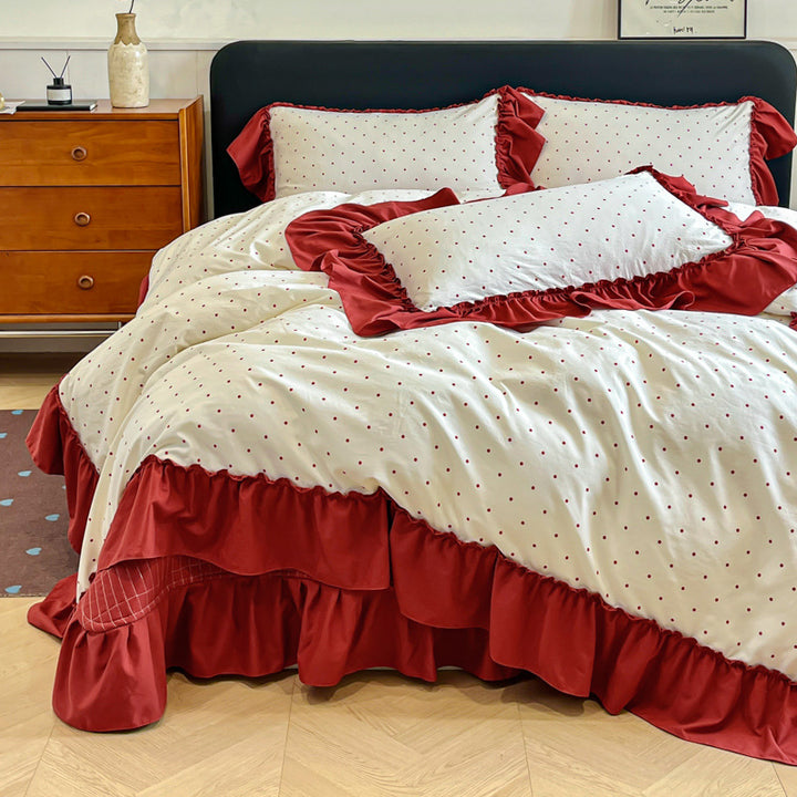 Floral Ruffled Bedding Set