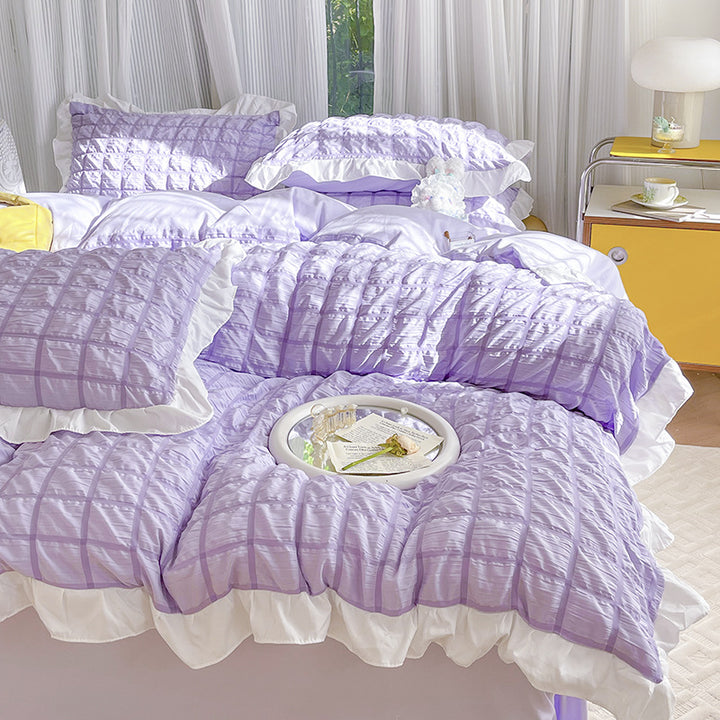 Textured Ruffle Bedding Set