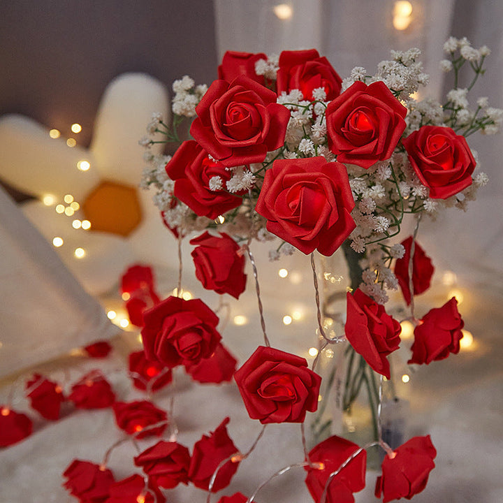 Decorative LED rose string lights