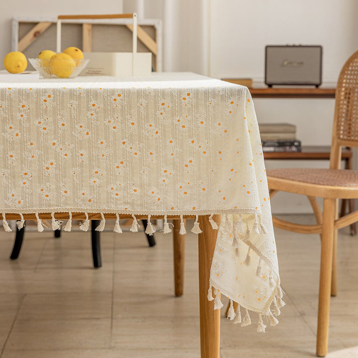 Floral Embroidered Tablecloth