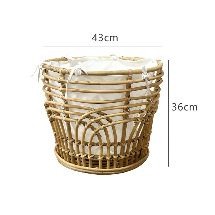 Handcrafted storage basket with fabric insert