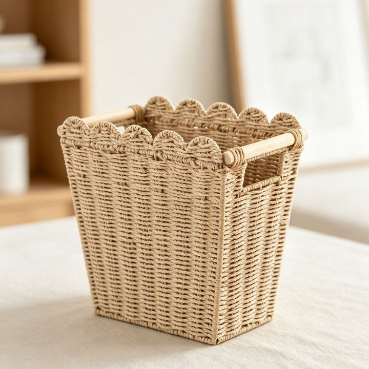 Decorative storage basket with wave edge
