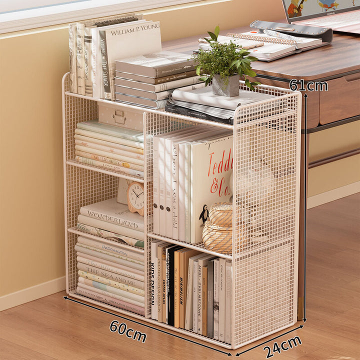 Modern Wire Grid Bookshelf Organizer