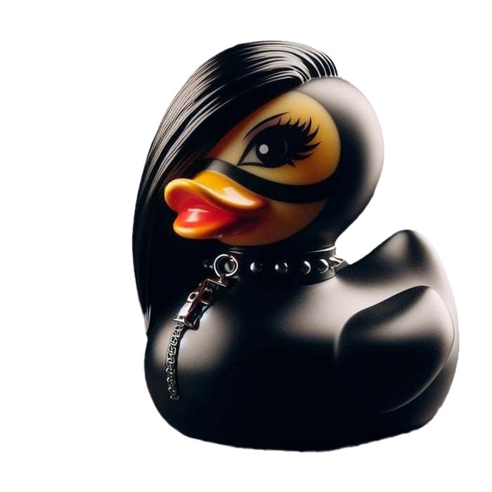 Decorative rubber duck with stylish haircut