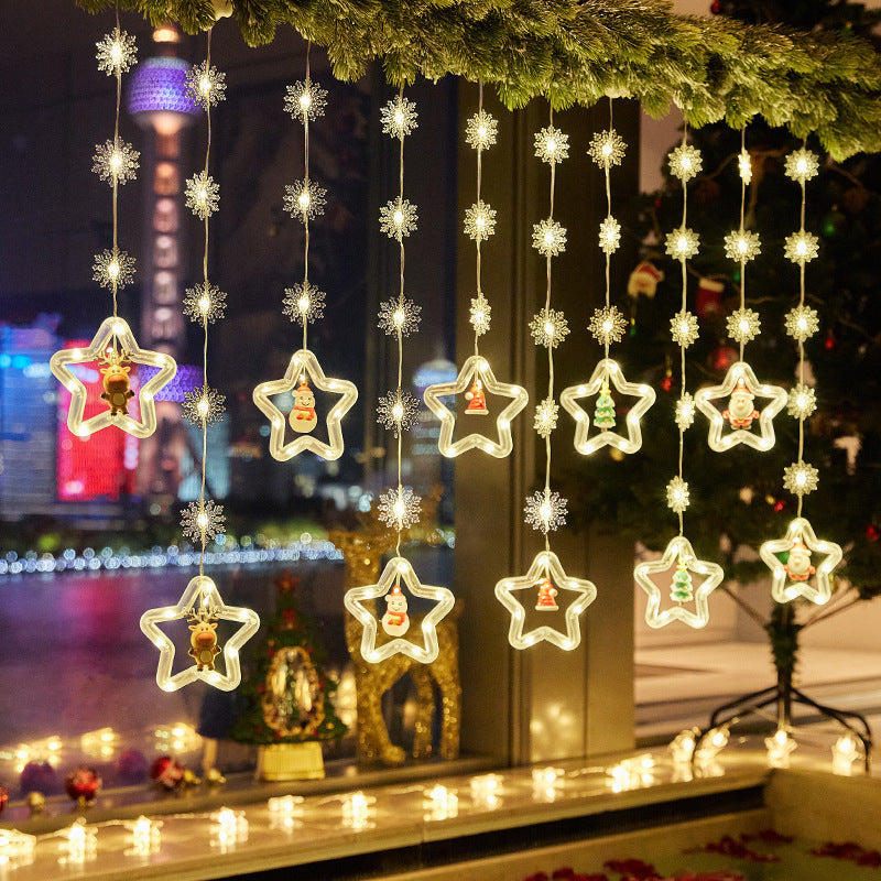 Christmas decorative light stars with snowflakes
