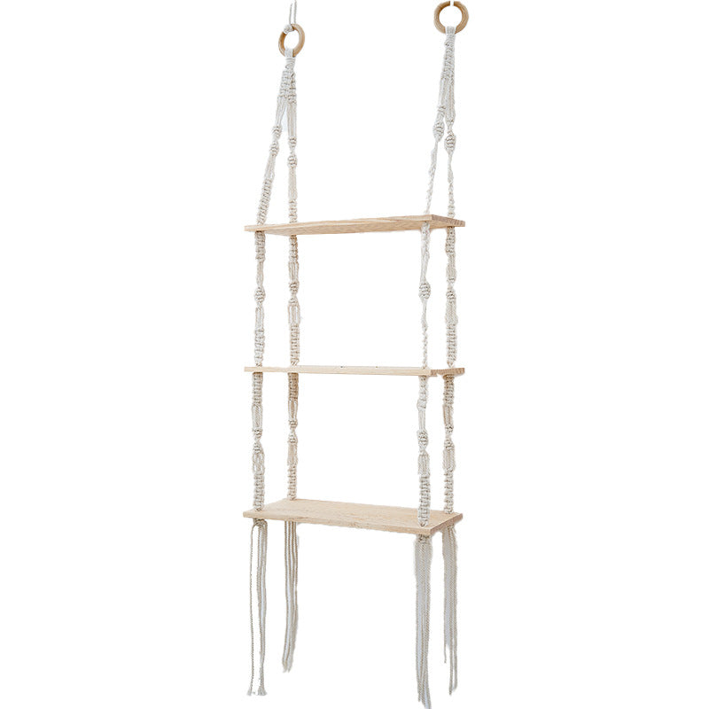 Macrame Floating Shelf Organizer