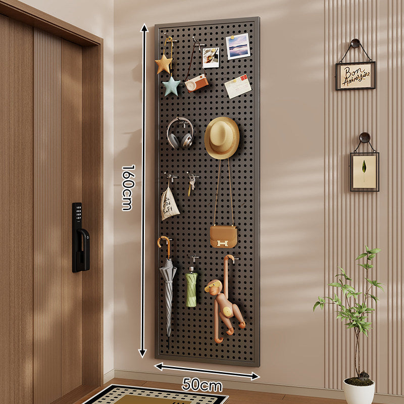 Wall-Mounted Perforated Pegboard Organizer Panel with Metal Frame