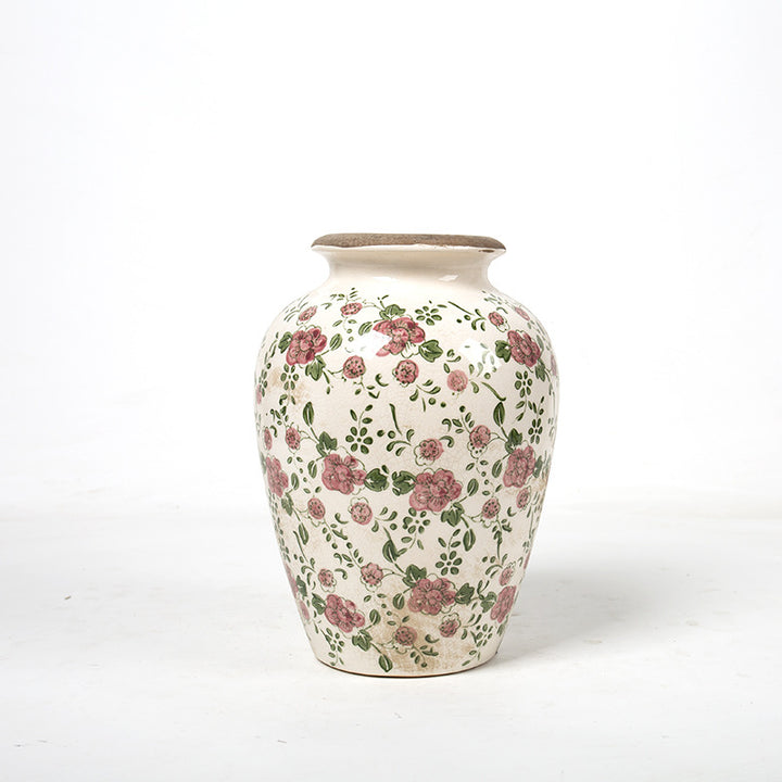 Elegant floral ceramic carafe