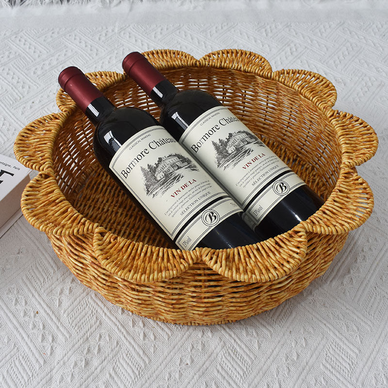 Decorative Woven Flower-Shaped Basket