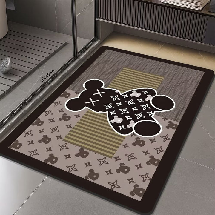 Geometric Hexagonal Pattern Bath Mat