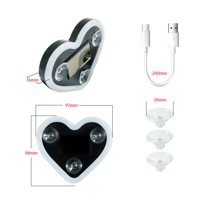 Heart-shaped suction cup LED ambient night light