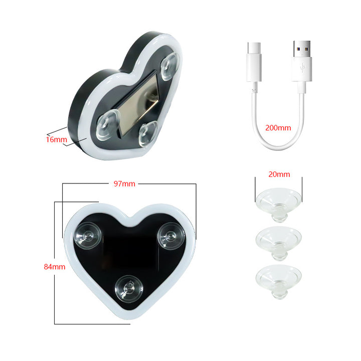 Heart-shaped suction cup LED ambient night light