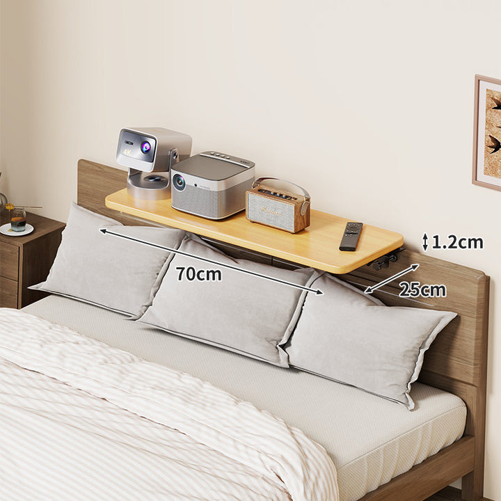 Wall-Mounted Slim Floating Headboard Shelf with Rounded Corners and Concealed Brackets
