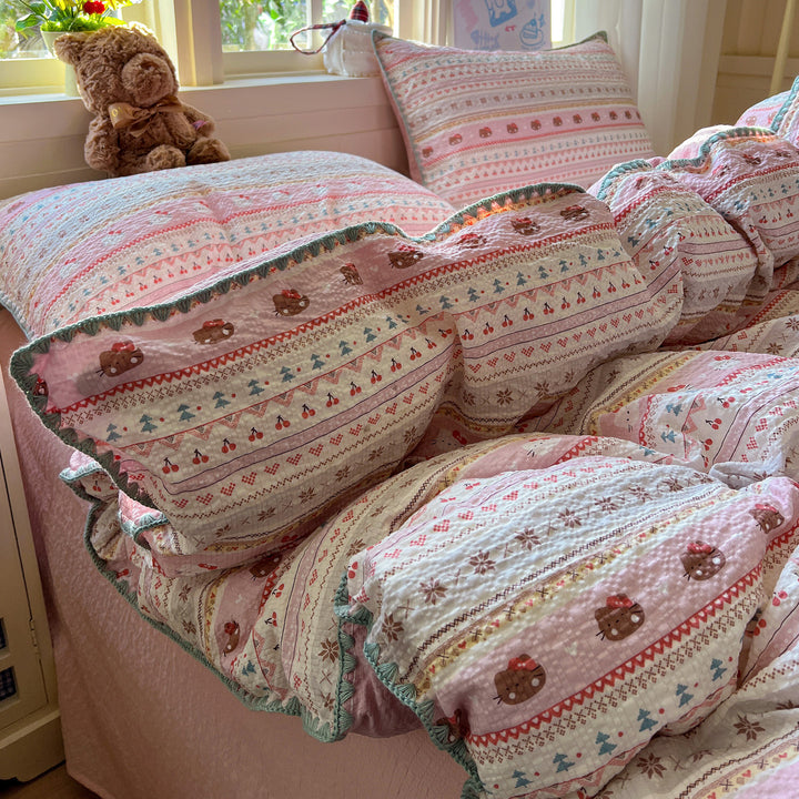 Playfully Embroidered Quilt Cover Set