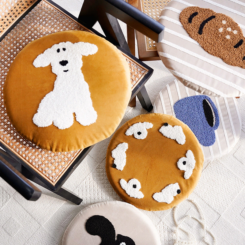 Decorative Plush Pet-Themed Floor Cushion