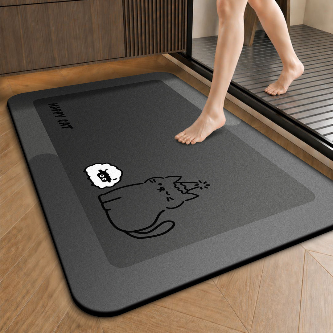 Funny Cartoon Cat-Themed Anti-Slip Bath Mat