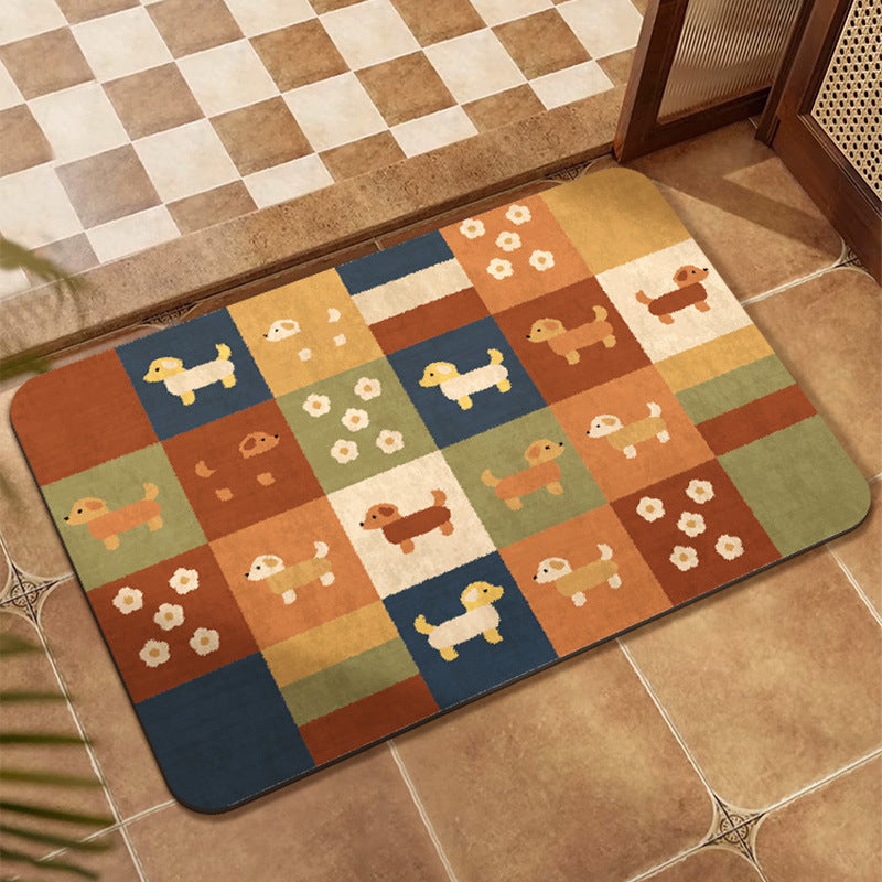 Colorful Patchwork Design Floor Mat Avarnia