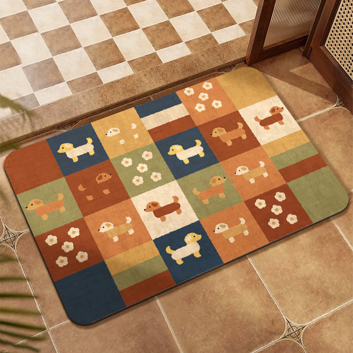Colorful Patchwork Design Floor Mat Avarnia