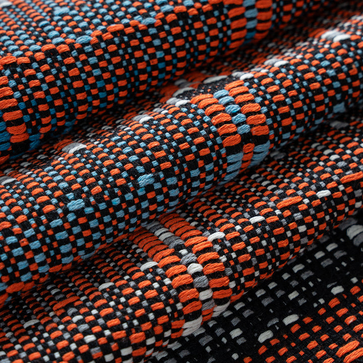 Handwoven table runner made of robust cotton blend with fringes
