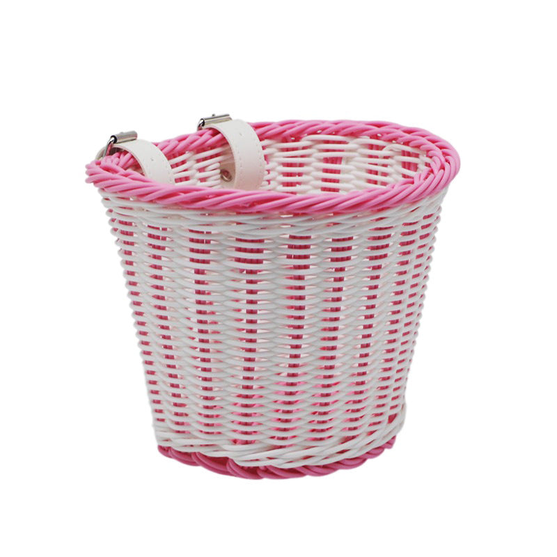 Playful basket with colorful appliqués