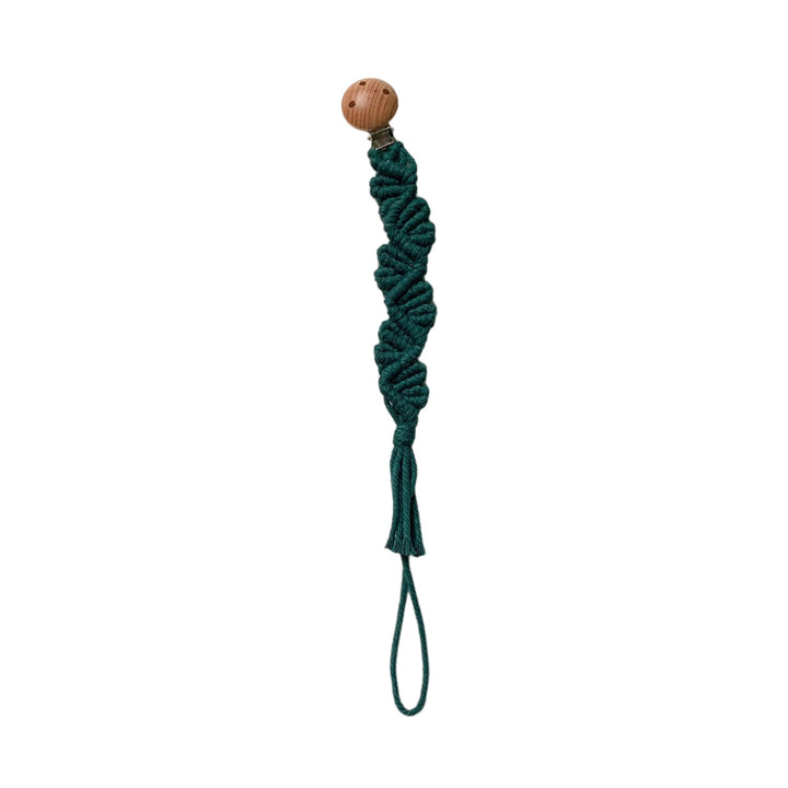 Macrame Keychain Holder with Wooden Accents