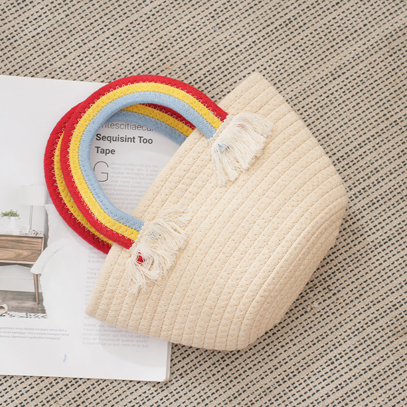Stylish carrying basket with colorful handles