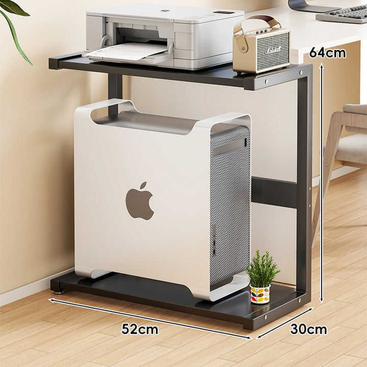 Two-Tier Space-Saving Under-Desk CPU Tower & Printer Stand