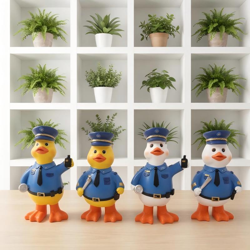 Funny police duck figure