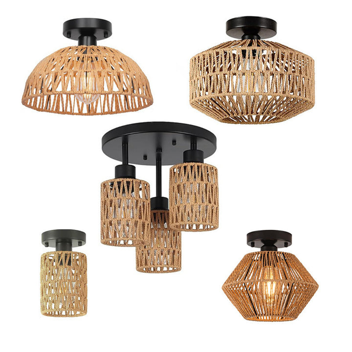 Rattan ceiling light