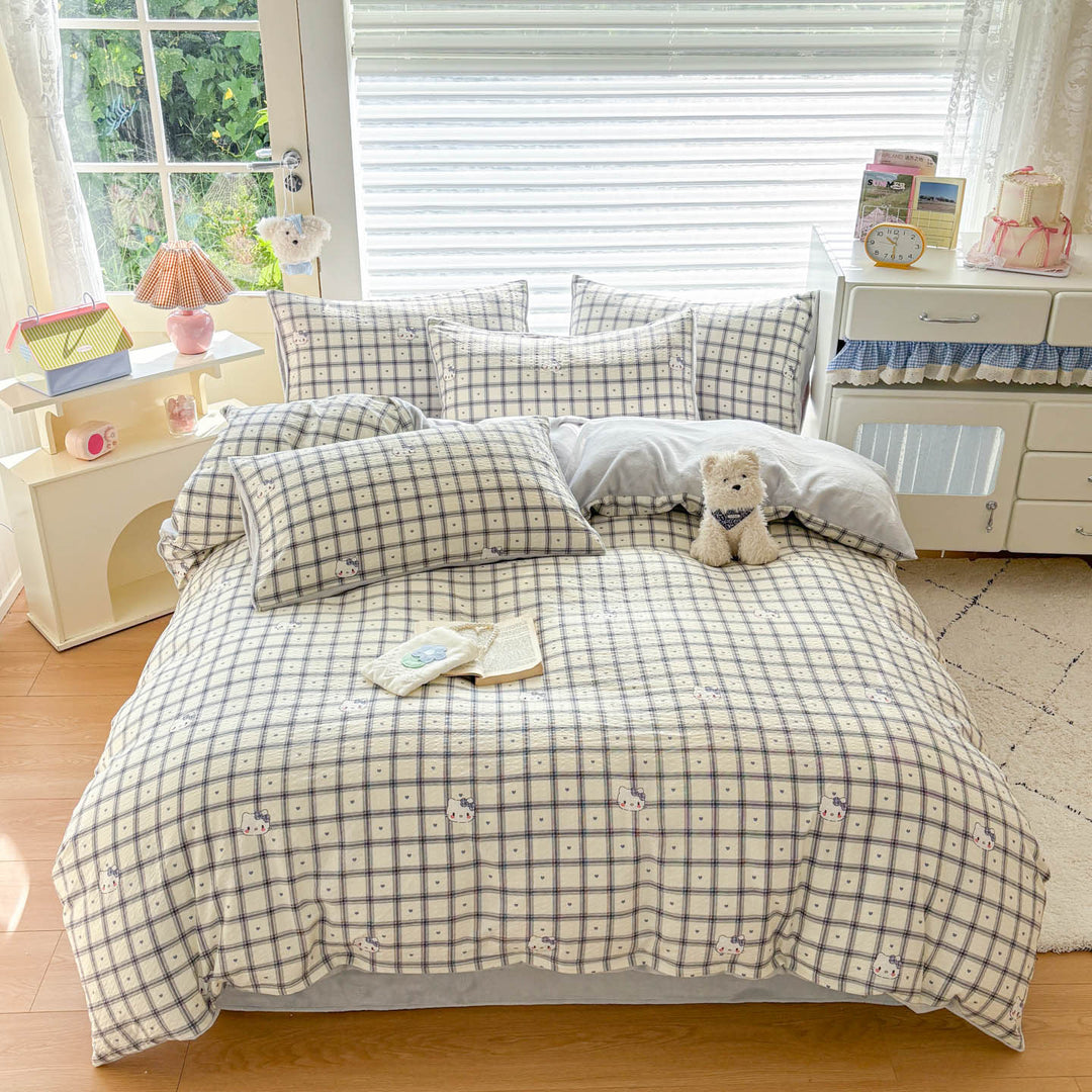 Playful Cartoon Print Duvet Cover Set
