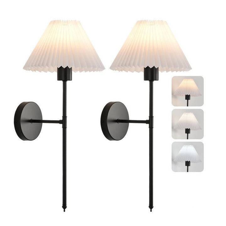Elegant pleated umbrella wall lamp