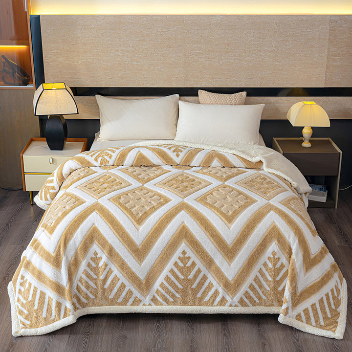 Geometric Patterned Fleece Blanket
