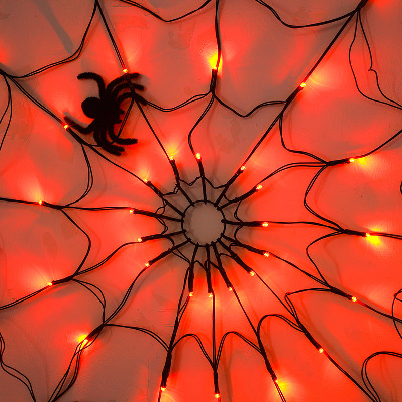 Spiderweb LED Halloween Wall Light Decoration with Artificial Spider