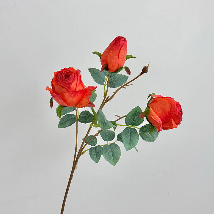 Realistic Artificial Rose Floral Stem