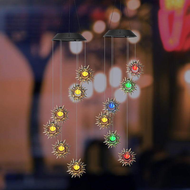 Outdoor Metal Star Wind Chime with Resonating Aluminum Tubes