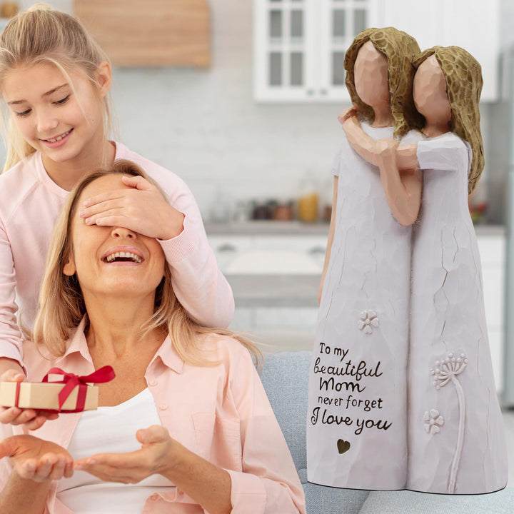Heartwarming Mother and Daughter Figurine